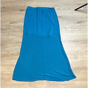 Speechless Women's Blue Solid Maxi Skirt Chiffon Polyester Lined Layered
